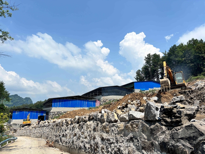 新扩建的肉牛养殖基地工地上，两台挖掘机正轰鸣作业。张川摄
