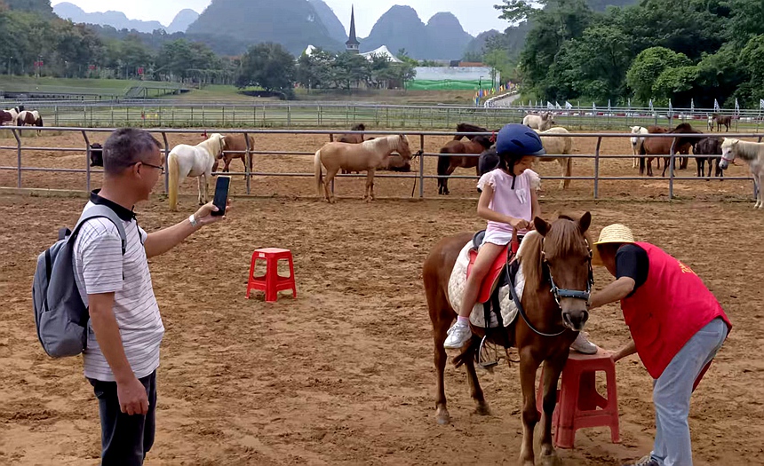 矮马体验成为景区热门打卡地。黄琪摄